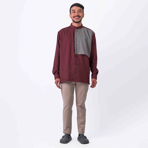 Koko Pria Katun Madinah - RAMI Maroon